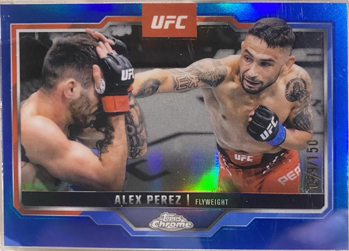 Alex Perez 2025 Topps Chrome UFC Base #60 Blue Refractor