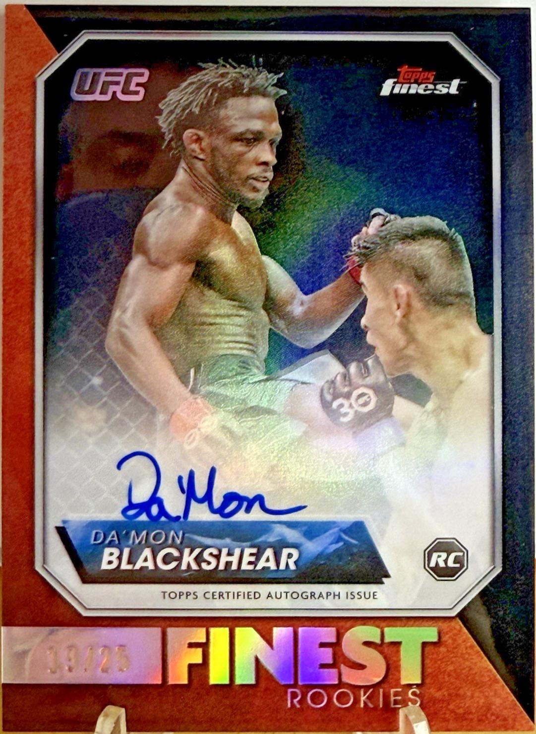 Da'Mon Blackshear 2024 Topps Finest UFC Rookie Finest Autographs #RFA-DB Black Refractor