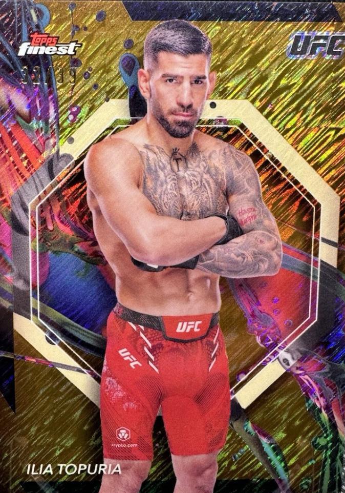 Ilia Topuria 2024 Topps Finest UFC Base Common #100 Gold Shimmer Refractor