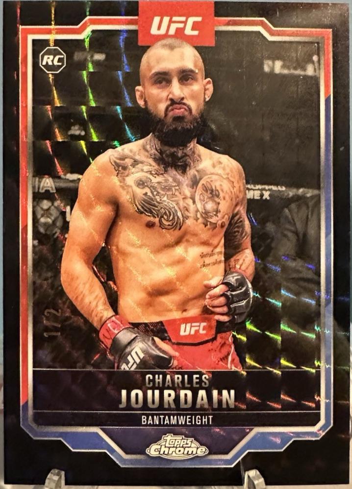 Charles Jourdain 2025 Topps Chrome UFC Base #67 Black Geometric Refractor