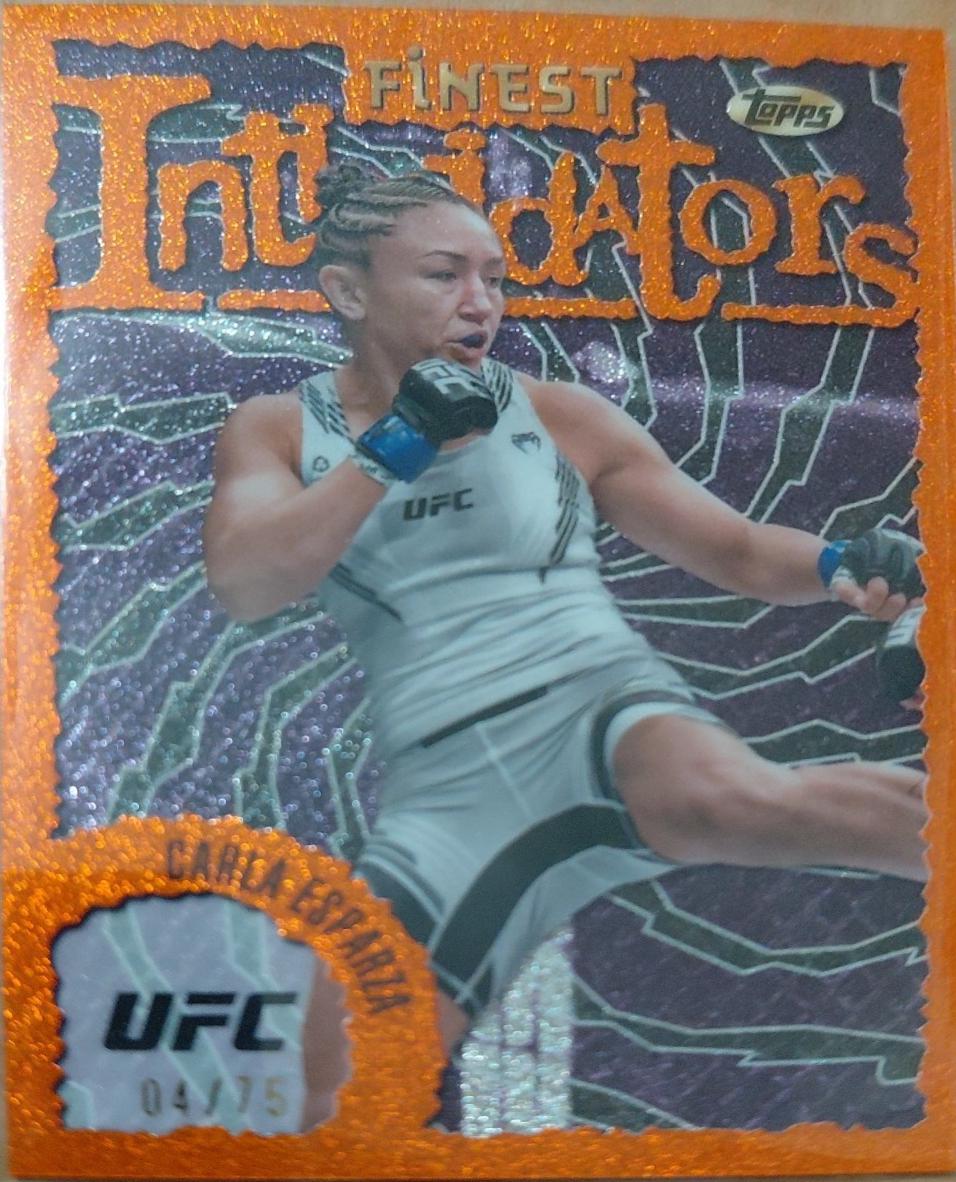 Carla Esparza 2024 Topps Finest UFC Intimidators #INT-11 Yellow Glitter Refractor