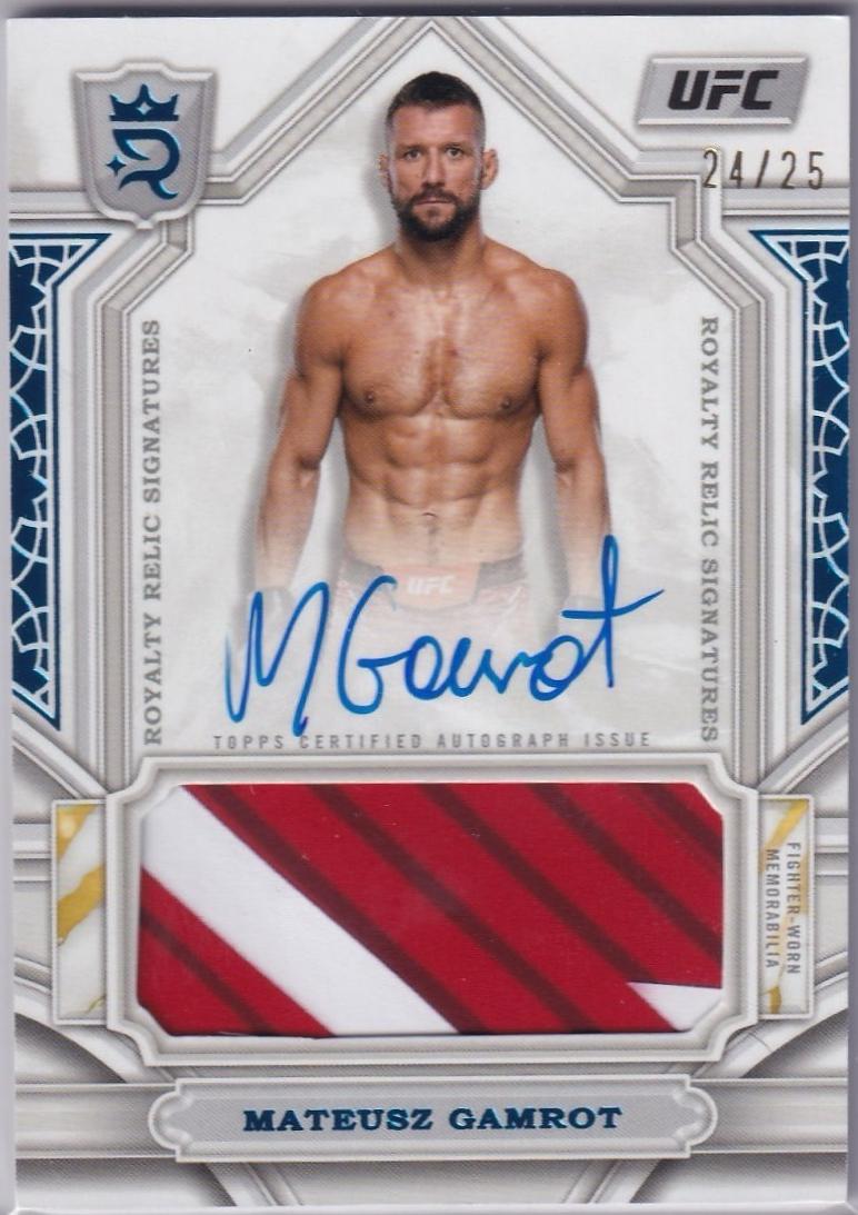 Mateusz Gamrot 2024 Topps Royalty UFC Royalty Relic Signatures #RYS-MGT Blue