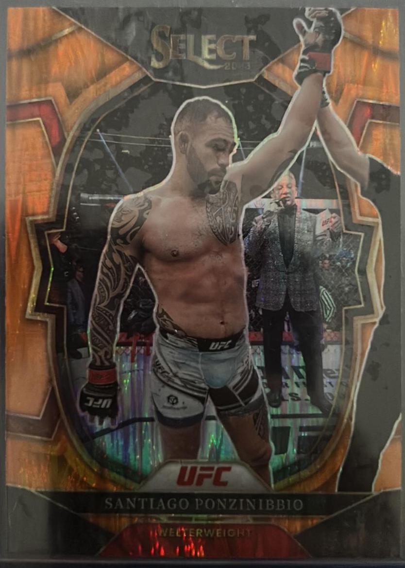 Santiago Ponzinibbio 2023 Panini Select UFC Concourse #13 Orange Flash