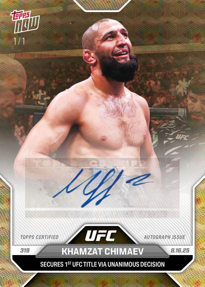 Khamzat Chimaev Topps Now UFC Base #28 Foilfractor