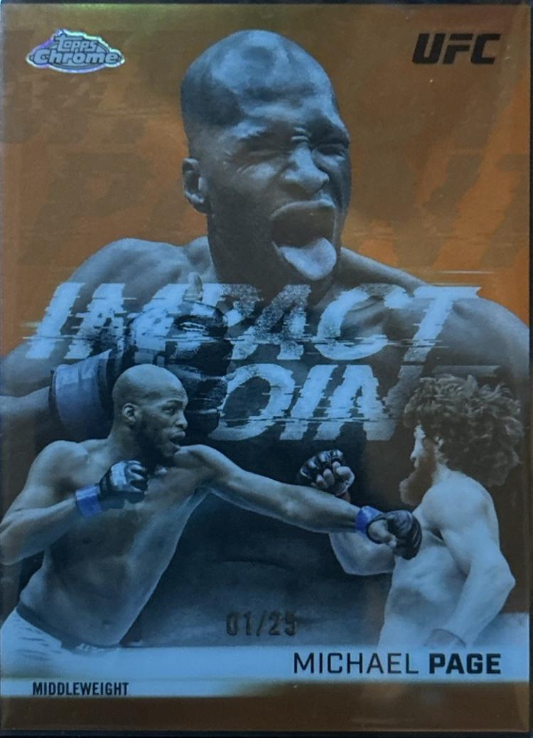 Michael Page 2026 Topps Chrome UFC Impact Point #IP-19 Orange Refractor