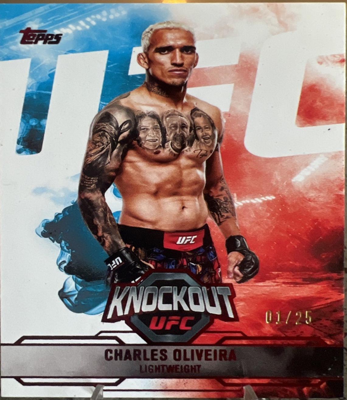 Charles Oliveira 2025 Topps Knockout UFC Base #47 Red