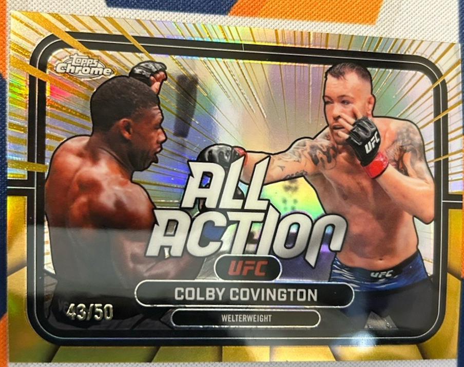 Colby Covington 2026 Topps Chrome UFC All-Action #AA-2 Gold Refractor