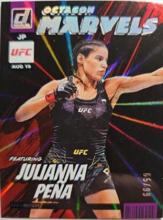Julianna Peña 2023 Panini Donruss UFC Octagon Marvels #8 Purple Laser