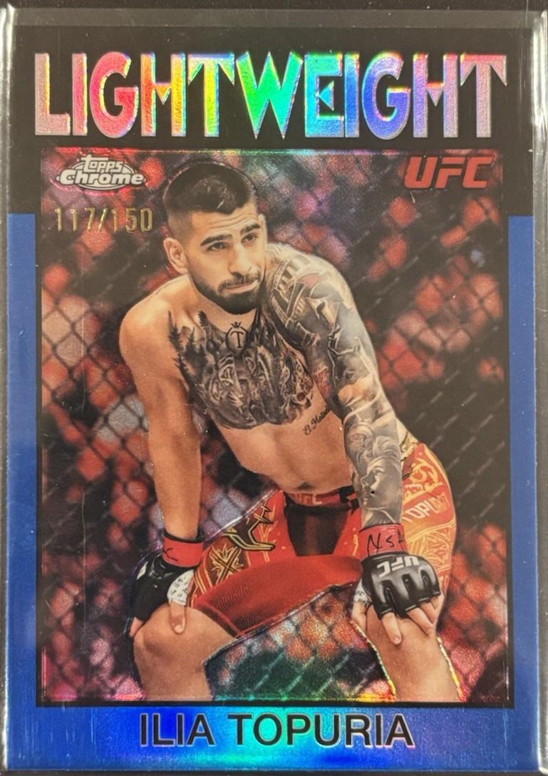 Ilia Topuria 2026 Topps Chrome UFC 1986 Topps #86-5 Blue Refractor