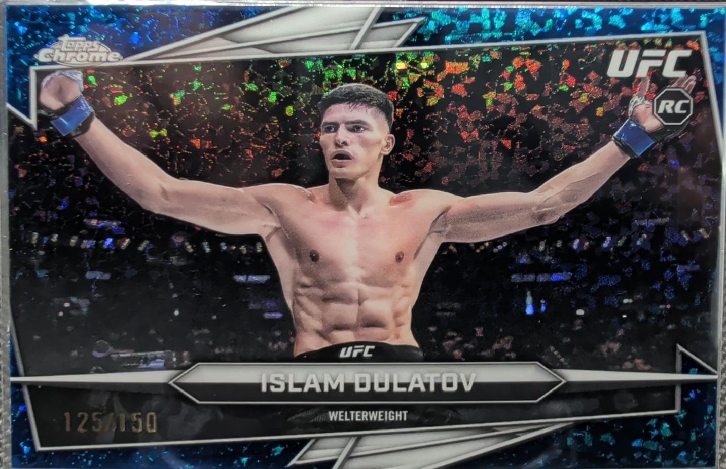 Islam Dulatov 2026 Topps Chrome UFC Base #24 Blue Mini Diamonds Refractor