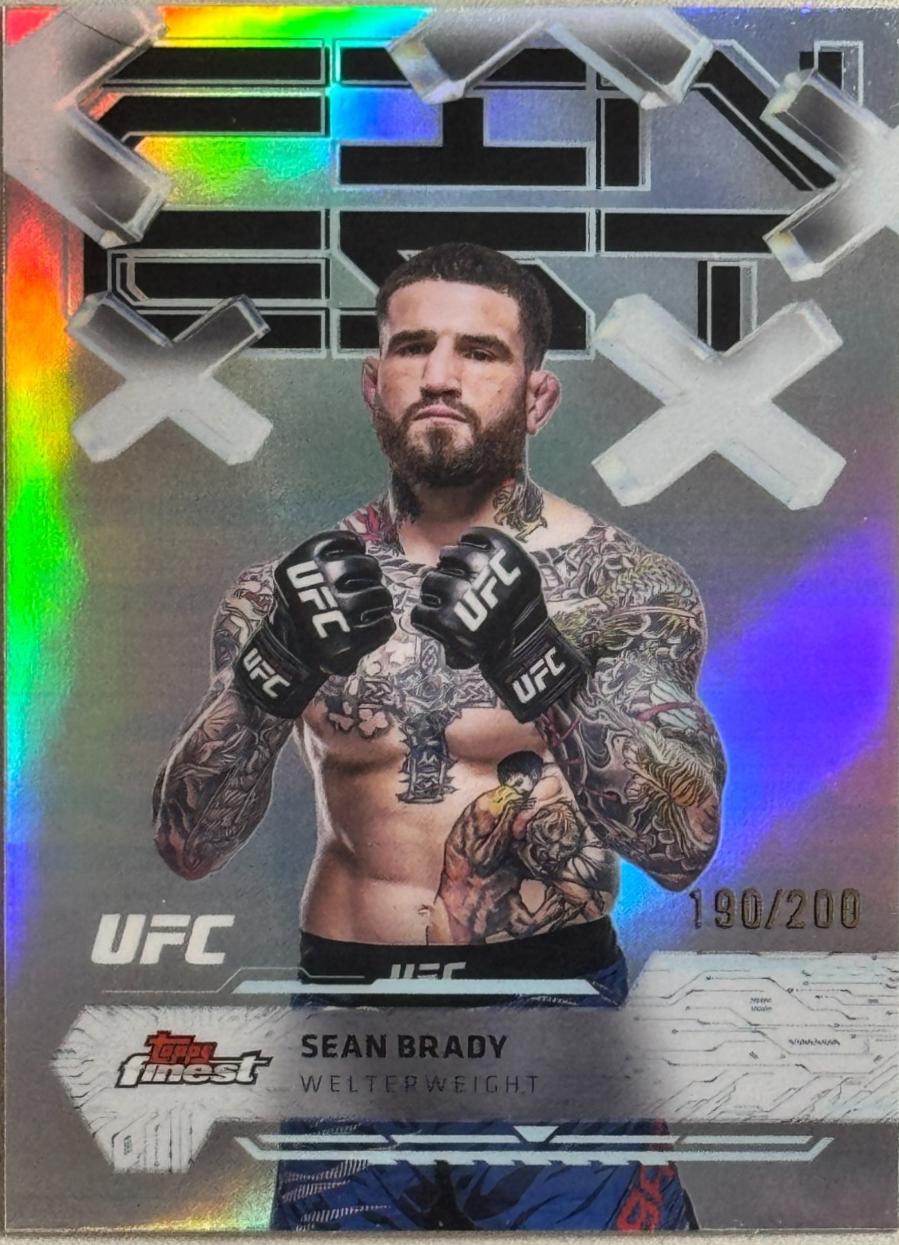 Sean Brady 2025 Topps Finest UFC Base Common #40 Blue Refractor