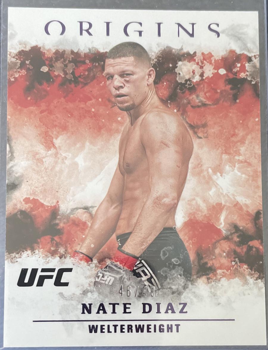 Nate Diaz 2021 Panini Chronicles UFC Base Origins #37 Purple