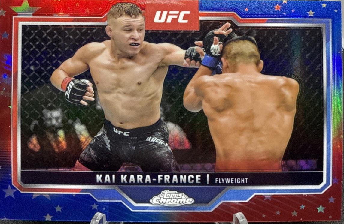 Kai Kara-France 2025 Topps Chrome UFC Base #81 Red & Blue Refractor