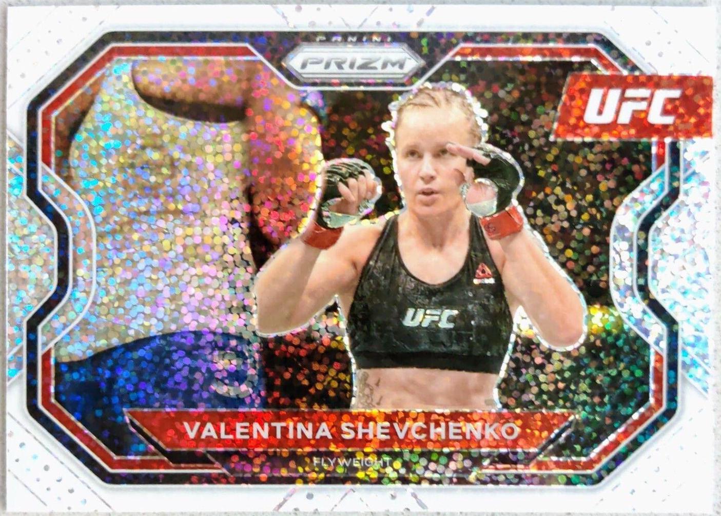 Valentina Shevchenko 2021 Panini Prizm UFC Base #139 White Sparkle
