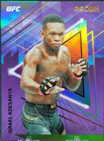 Israel Adesanya 2022 Panini Chronicles UFC Base Recon #235 Gold