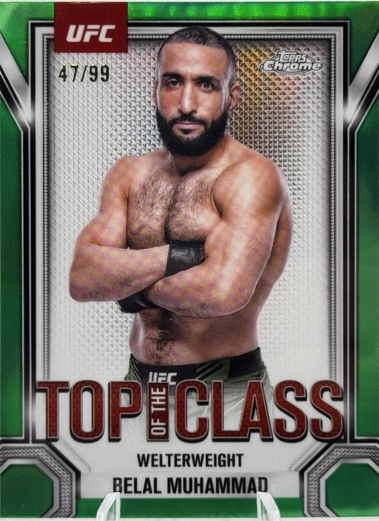 Belal Muhammad 2025 Topps Chrome UFC Top of the Class #TTC-6 Green Refractor