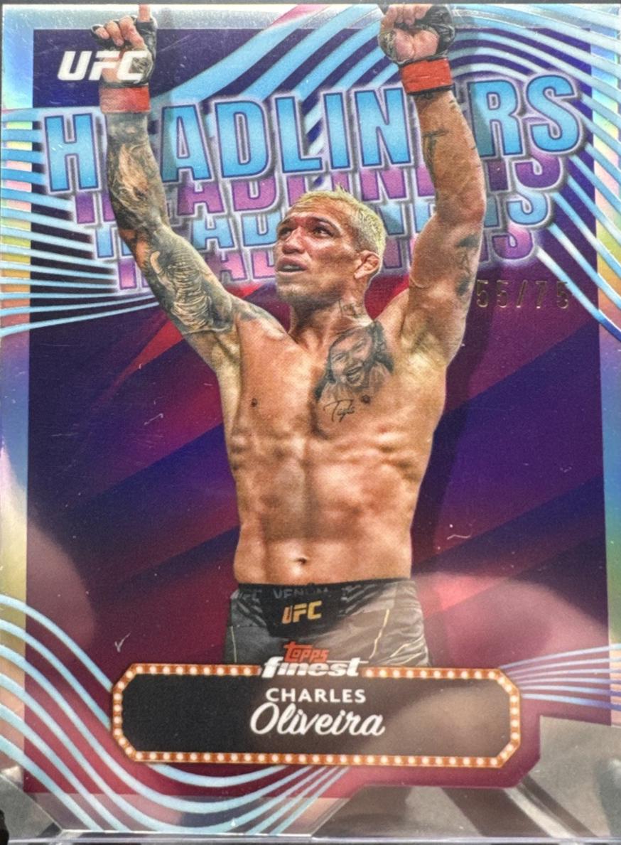 Charles Oliveira 2024 Topps Finest UFC Headliners #HDL-17 Die-Cut Refractor