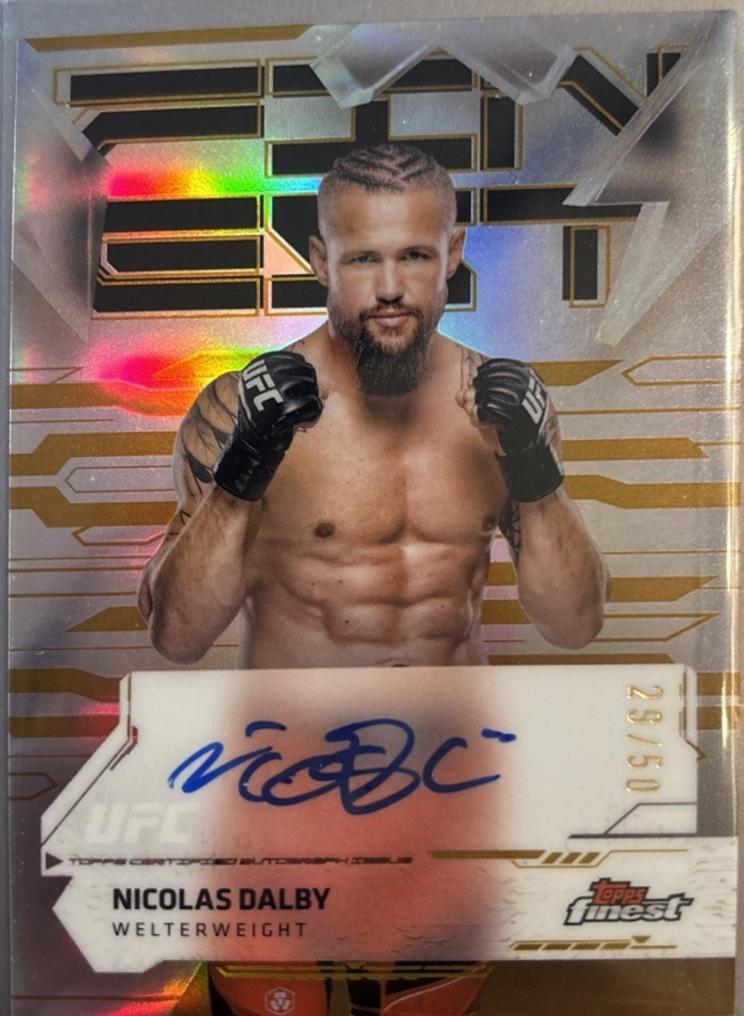 Nicolas Dalby 2025 Topps Finest UFC Finest Autographs #FA-ND Gold Refractor
