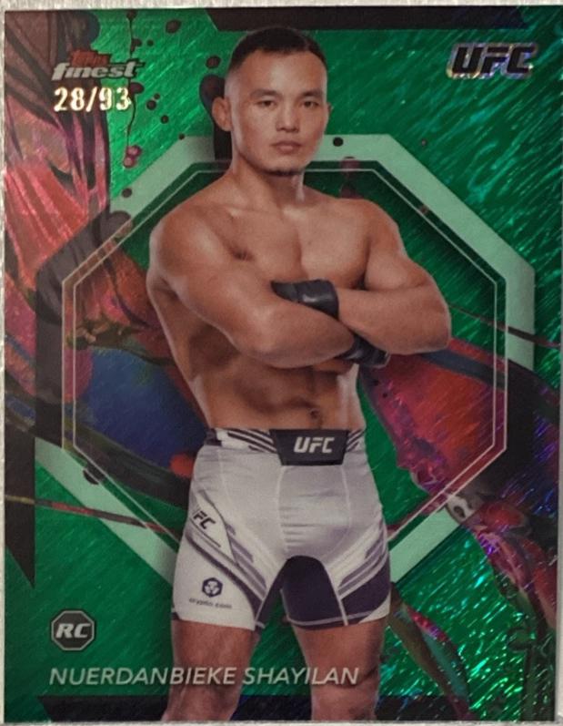 Shayilan Nuerdanbieke 2024 Topps Finest UFC Base Common #70 Green Shimmer Refractor