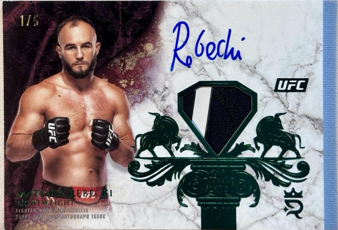 Mateusz Rębecki 2025 Topps Royalty UFC Royalty Relic Signatures #RYR-MR Green