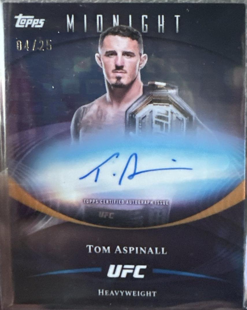 Tom Aspinall 2026 Topps Midnight UFC Base Autographs #BAV-TA Midnight