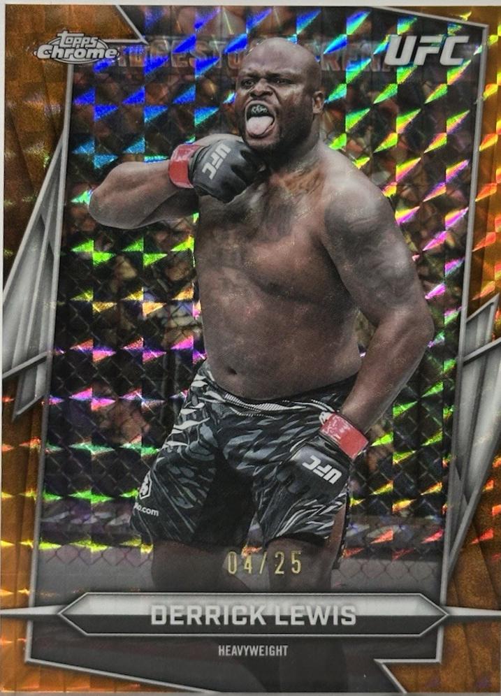 Derrick Lewis 2026 Topps Chrome UFC Base #82 Orange Refractor