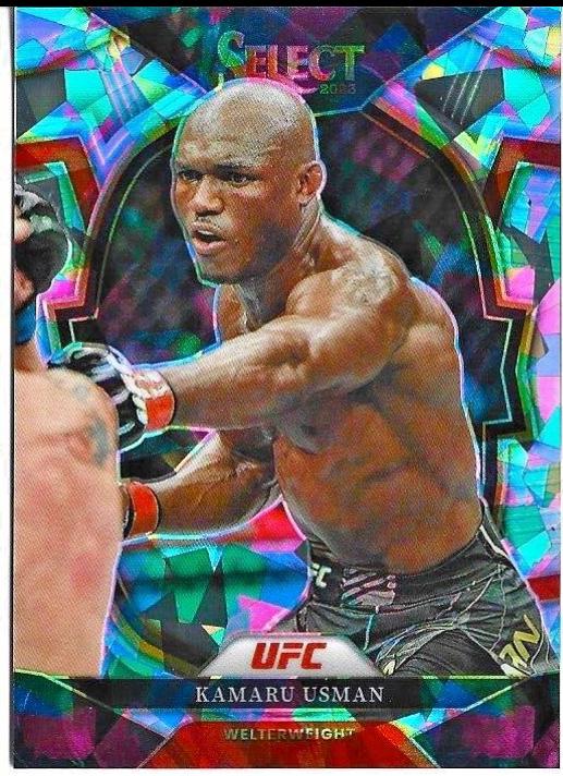 Kamaru Usman 2023 Panini Select UFC Concourse #35 Cracked Ice