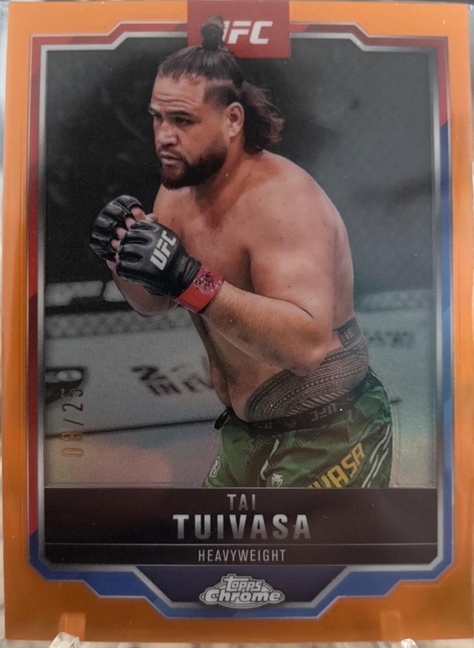 Tai Tuivasa 2025 Topps Chrome UFC Base #53 Orange Refractor
