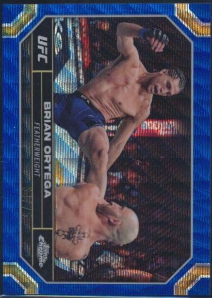 Brian Ortega 2024 Topps Chrome UFC Base #33 Blue Wave Refractor