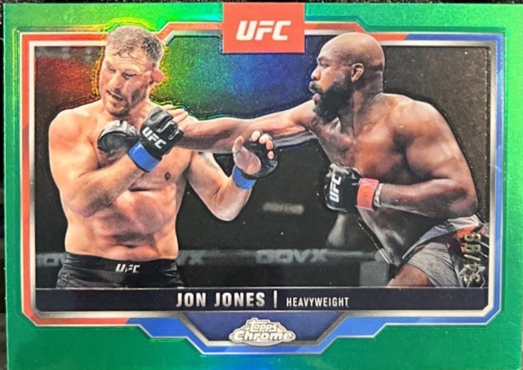 Jon Jones 2025 Topps Chrome UFC Base #83 Green Refractor