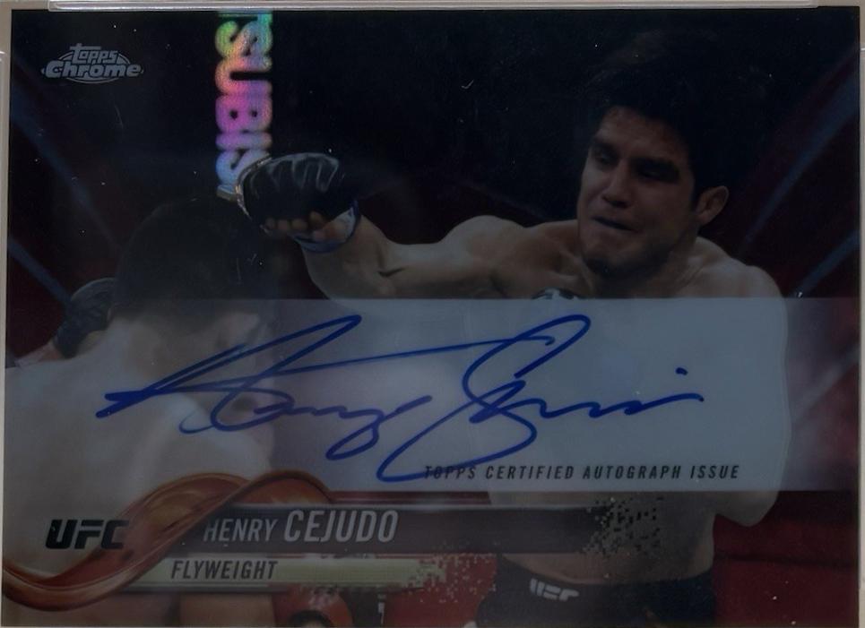 Henry Cejudo 2018 Topps Chrome UFC Fighter Autographs #FA-HC Red