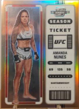 Amanda Nunes 2023 Panini Chronicles UFC Base Contenders Optic Season Ticket #363 Gold