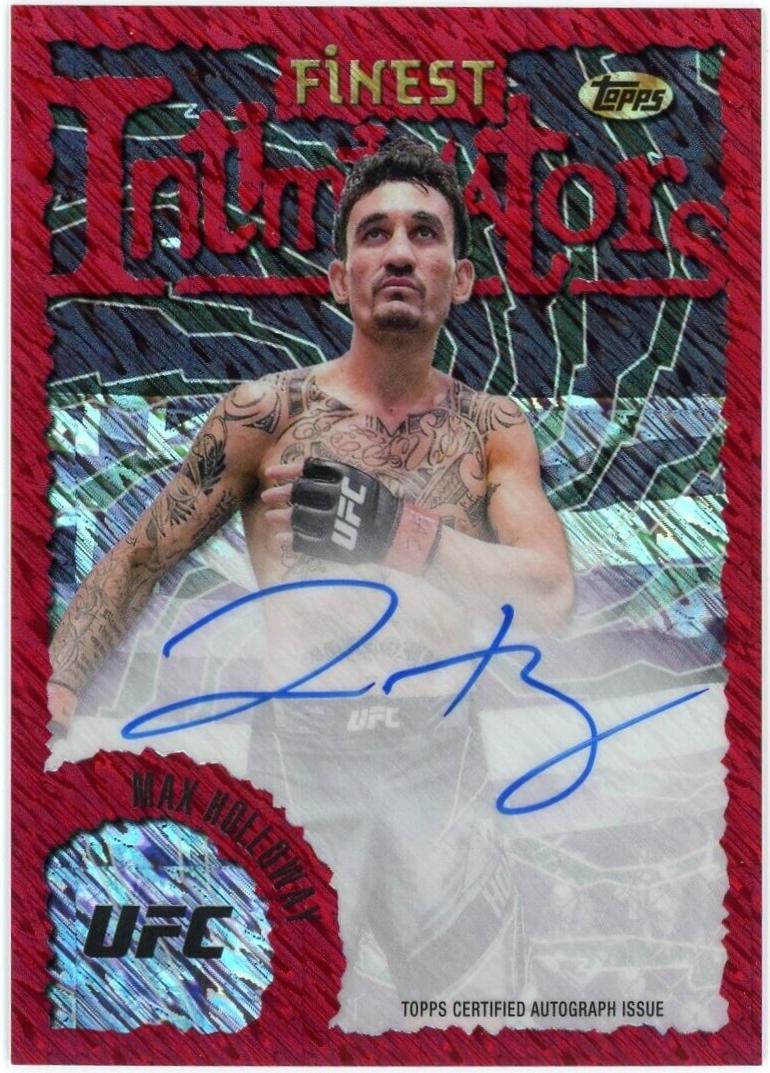 Max Holloway 2024 Topps Finest UFC Intimidators Autographs #IA-MHO Red Shimmer Refractor