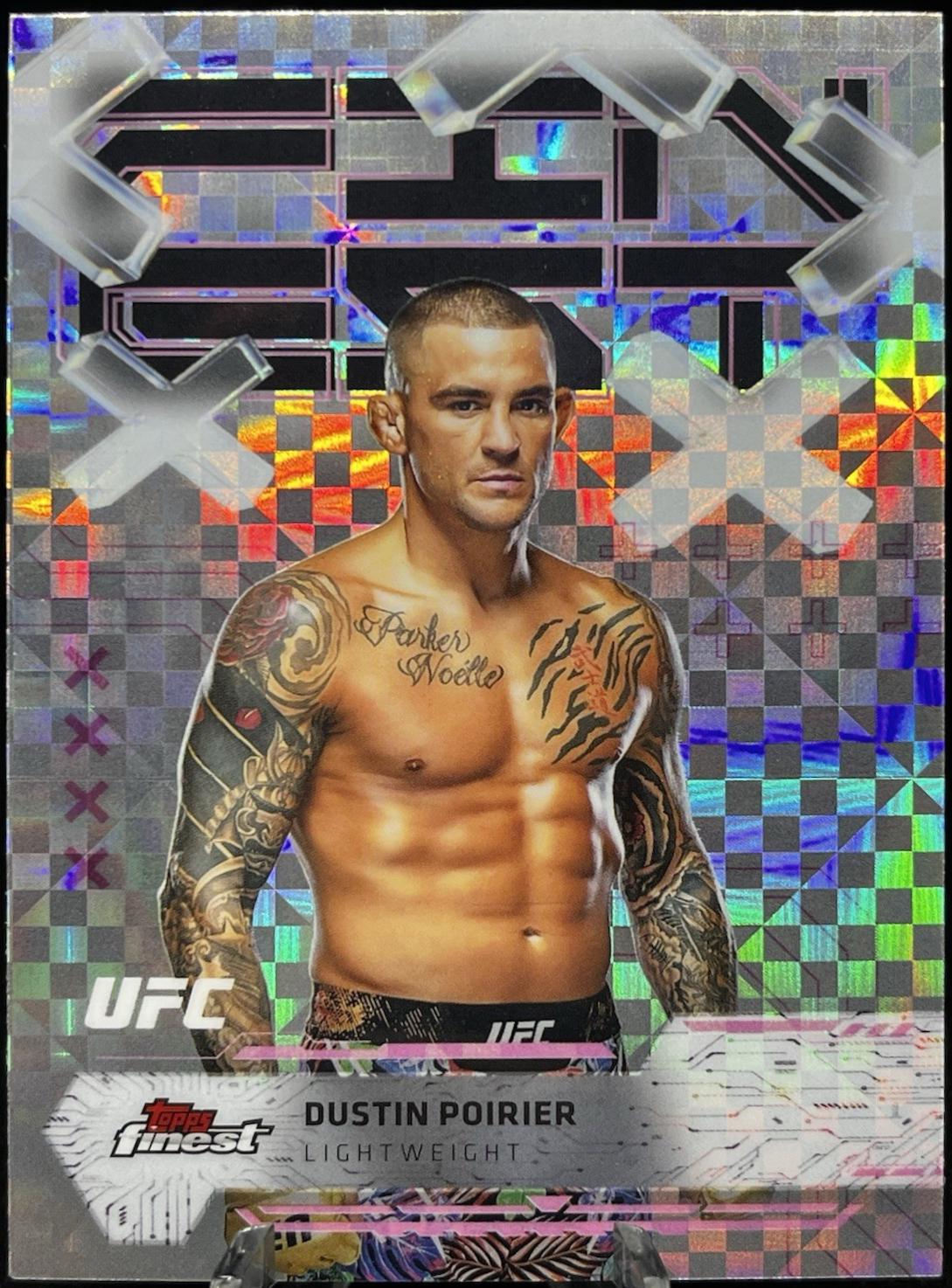 Dustin Poirier 2025 Topps Finest UFC Base Common #98 Checkerboard Refractor
