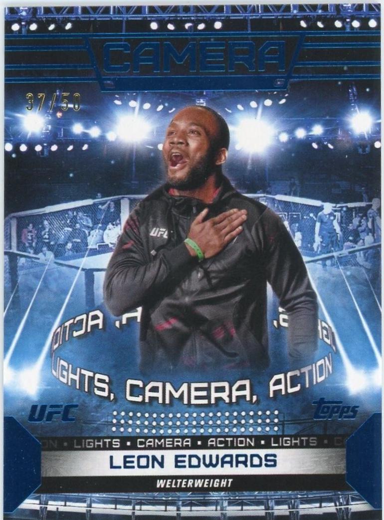 Leon Edwards 2024 Topps Knockout UFC Camera (Lights, Camera, Action) #CAM-9 Blue