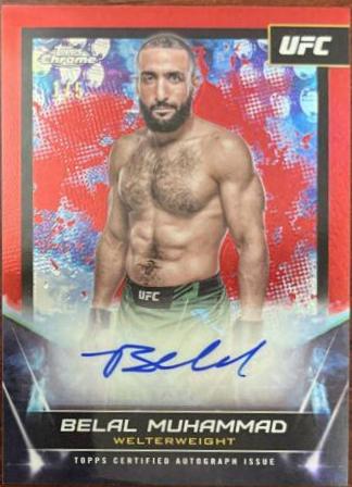 Belal Muhammad 2024 Topps Chrome UFC UFC Signatures #FNA-BMU Red Refractor