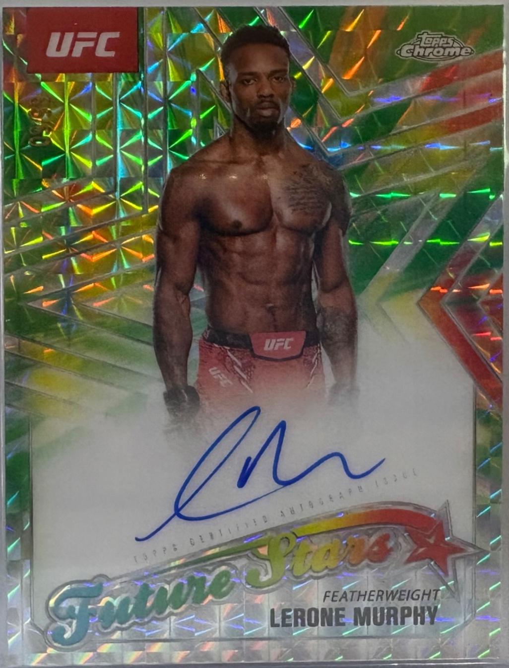 Lerone Murphy 2025 Topps Chrome UFC Future Stars Autographs #FSA-LM Geometric Green Refractor