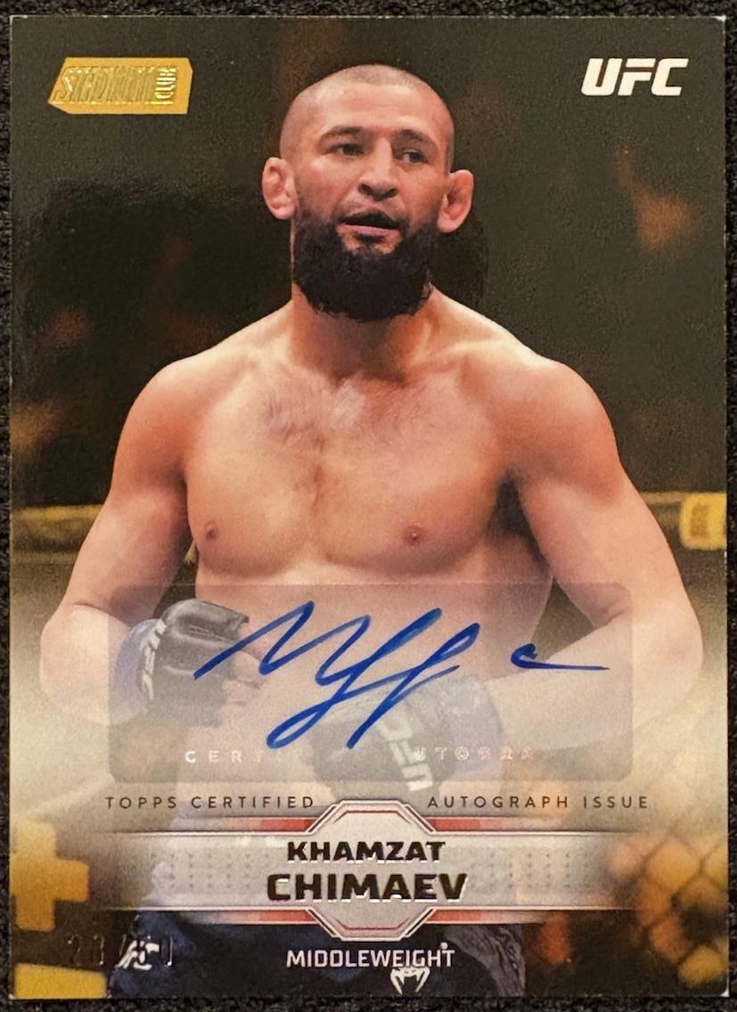 Khamzat Chimaev 2026 Topps Stadium Club UFC Base Autographs #BAV-KCV Gold