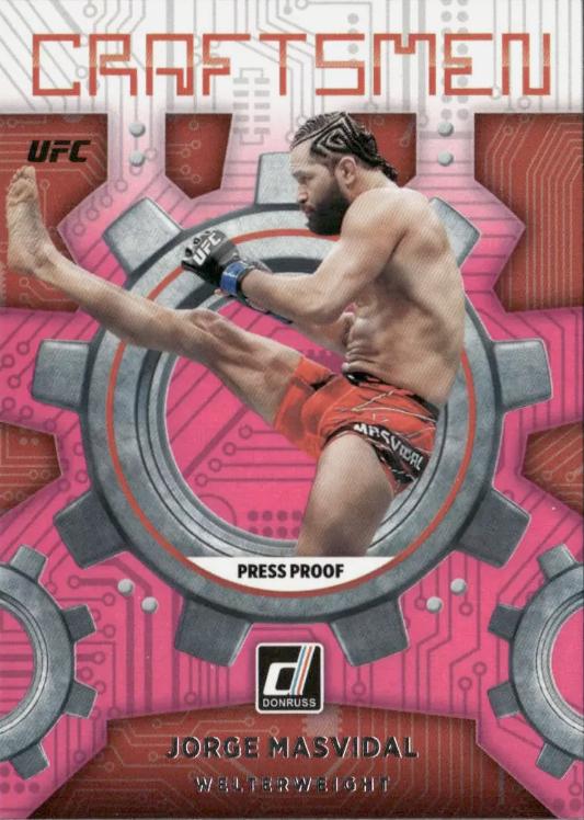 Jorge Masvidal 2022 Panini Donruss UFC Craftsmen #11 Press Proof Pink
