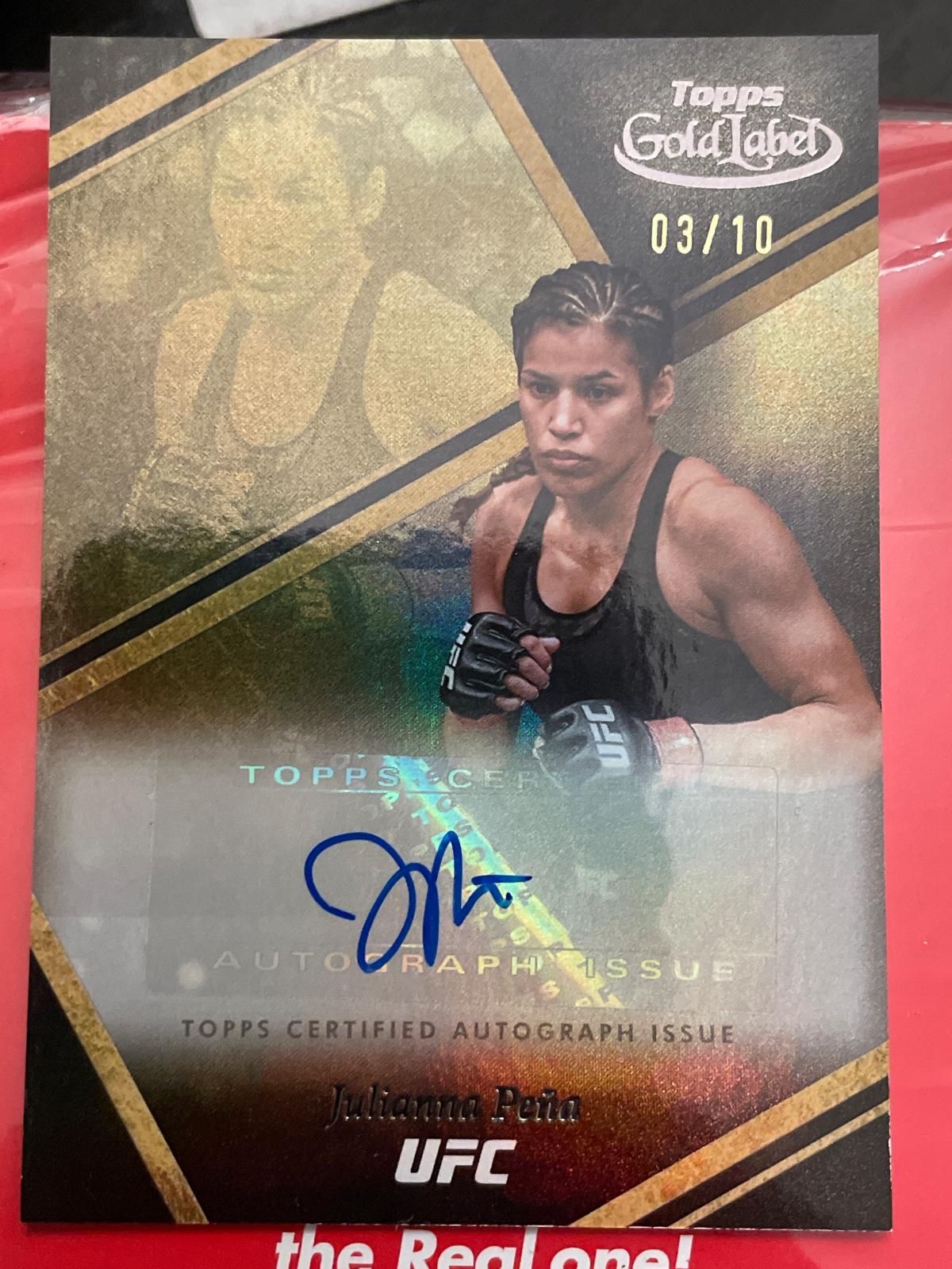 Julianna Peña 2024 Topps Gold Label UFC Auric Autographs #AUA-JPA Black