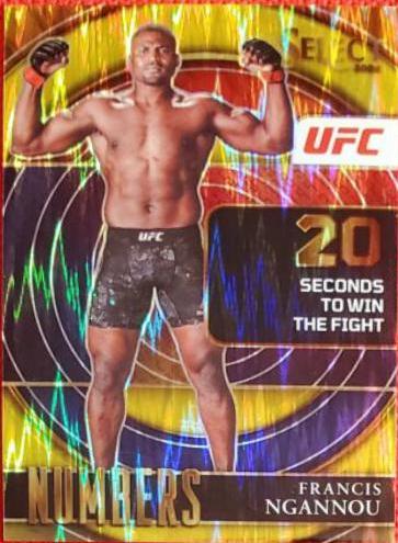Francis Ngannou 2022 Panini Select UFC Select Numbers #3 Gold Flash