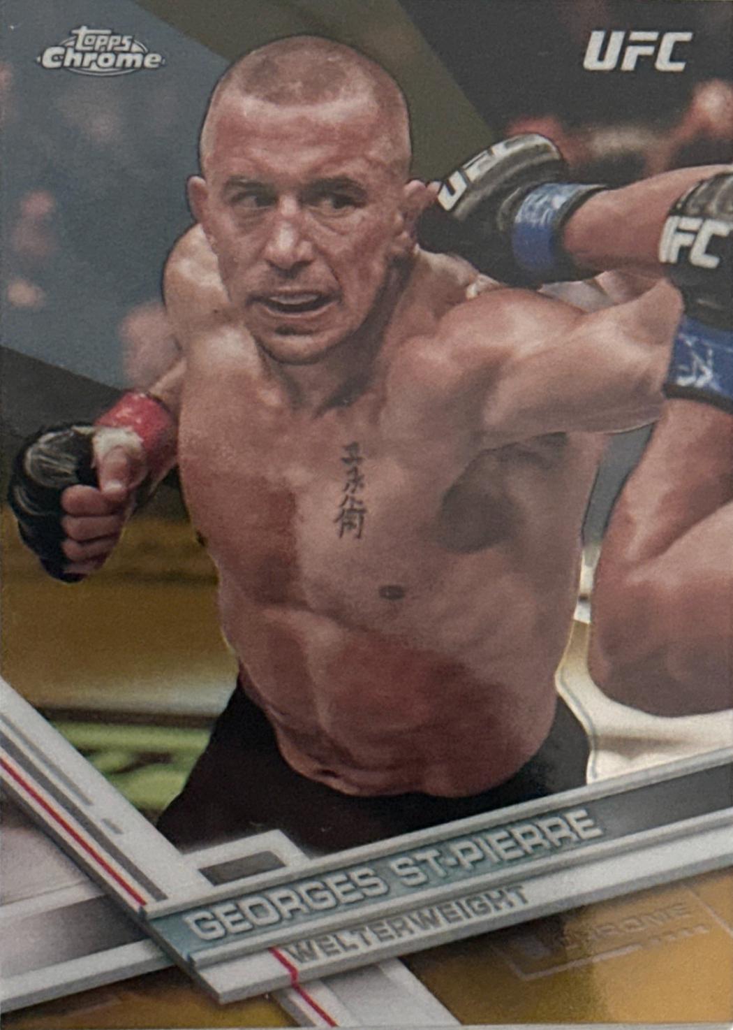 Georges St-Pierre 2017 Topps Chrome UFC Base #96 Gold