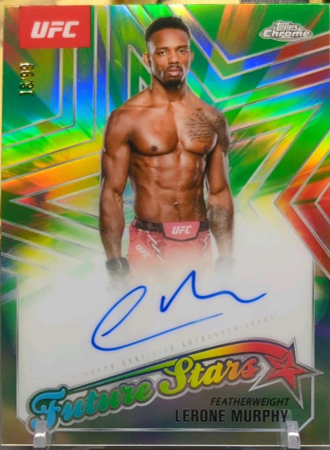 Lerone Murphy 2025 Topps Chrome UFC Future Stars Autographs #FSA-LM Green Refractor