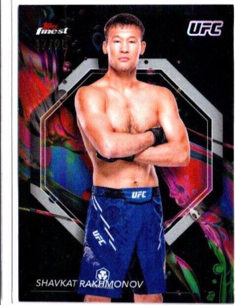 Shavkat Rakhmonov 2024 Topps Finest UFC Base Common #69 Black Refractor