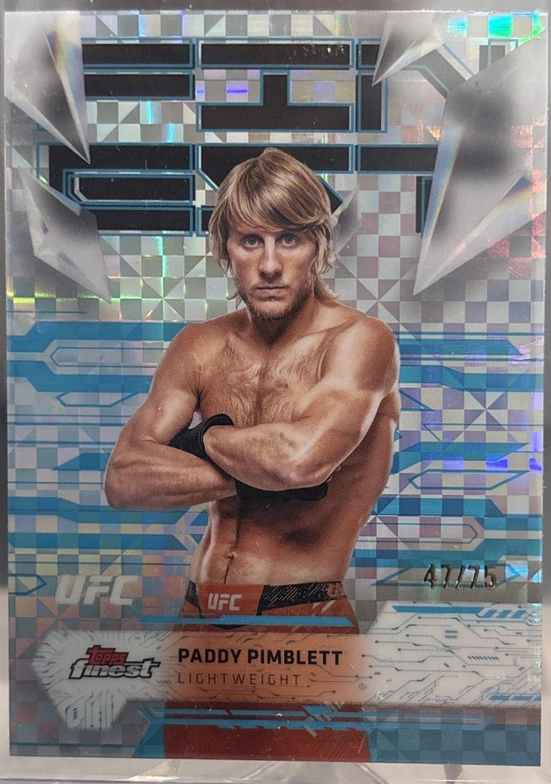 Paddy Pimblett 2025 Topps Finest UFC Base Uncommon #110 Blue Checkerboard Refractor