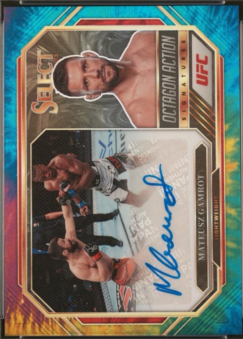 Mateusz Gamrot 2023 Panini Select UFC Octagon Action Signatures #33 Tie-Dye