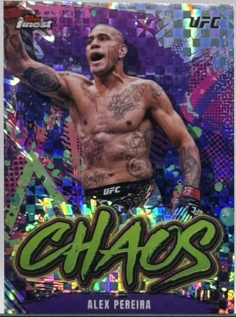 Alex Pereira 2024 Topps Finest UFC Chaos #CHA-24 Checkerboard Refractor