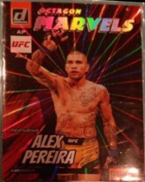 Alex Pereira 2023 Panini Donruss UFC Octagon Marvels #2 Press Proof Black