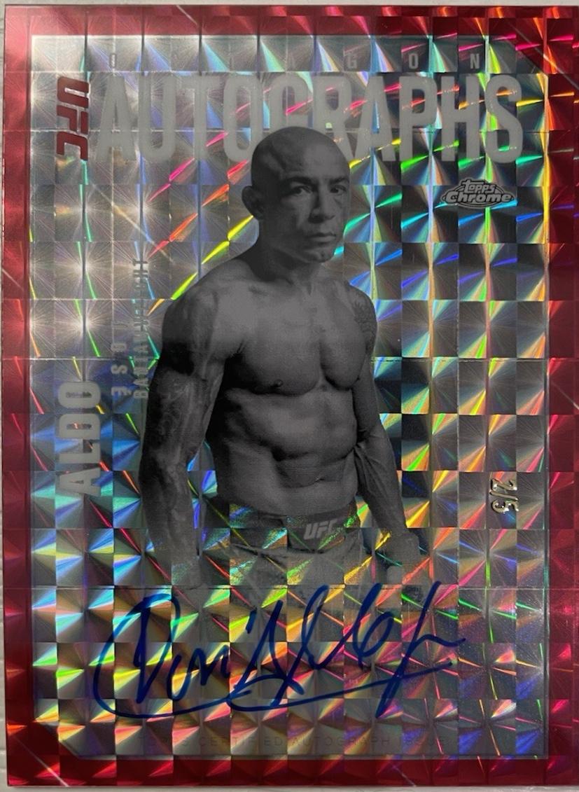 José Aldo 2025 Topps Chrome UFC Octagon Legends Autographs #OLA-JA Geometric Red Refractor
