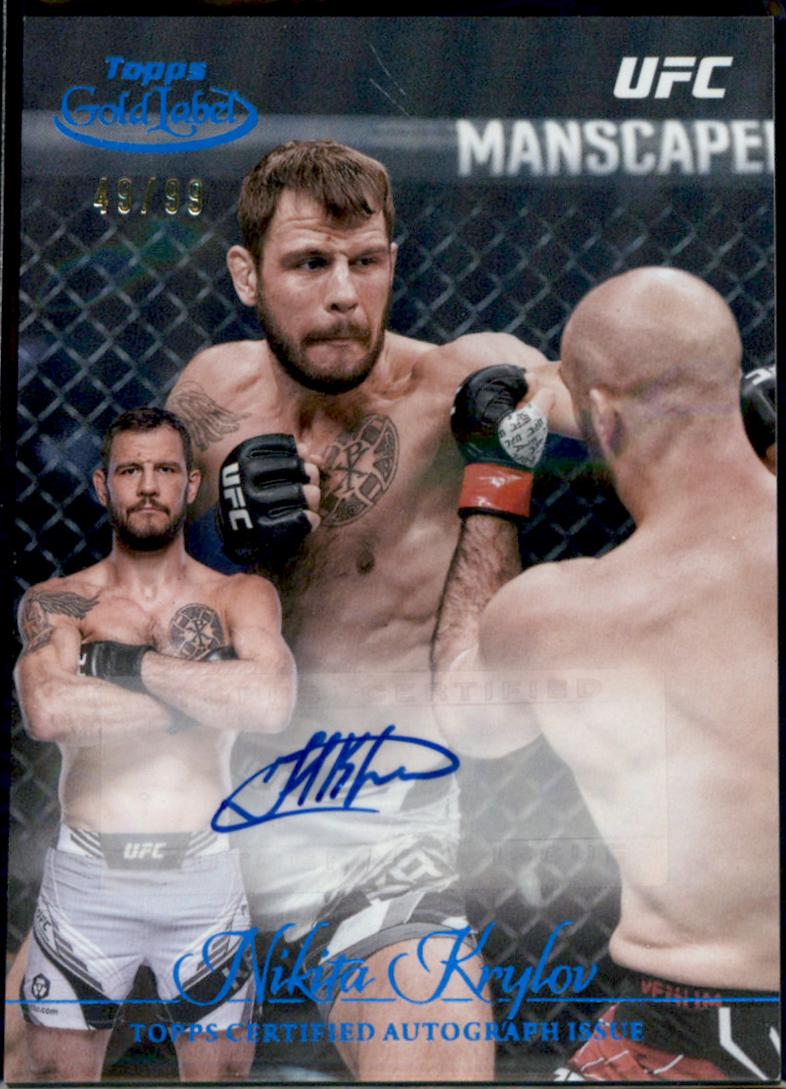 Nikita Krylov 2024 Topps Gold Label UFC Gold Label Autographs #GLA-NKR Blue